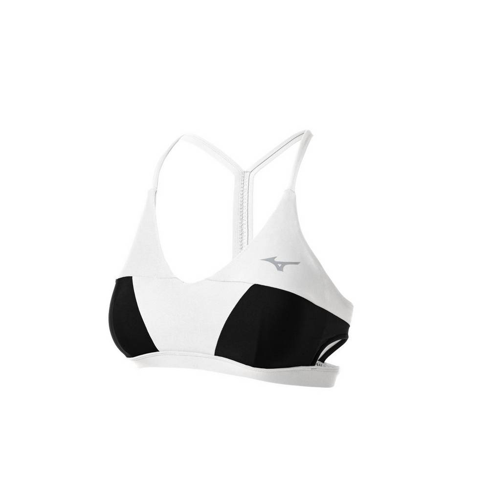 Womens Mizuno April Ross Vantage Thin Strap Volleyball Sports Bra White/Black Philippines (YPZKBF607